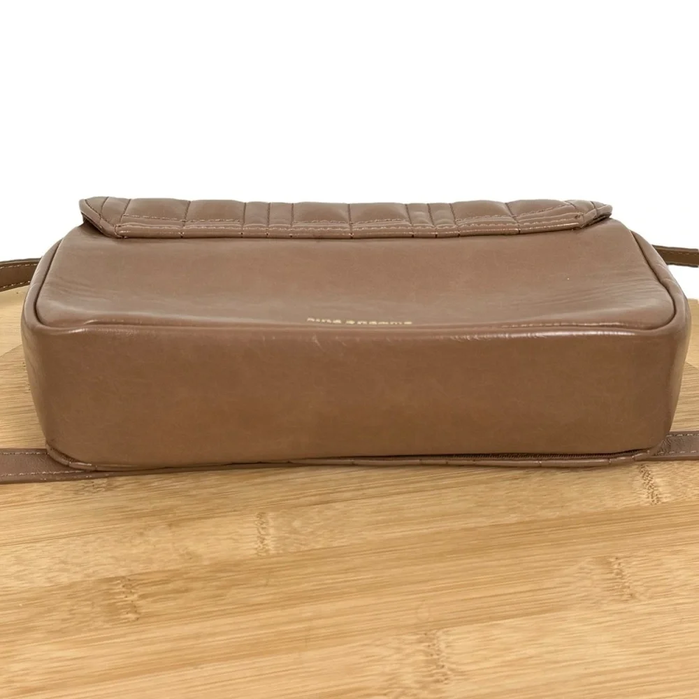 Like Dreams Taupe Quilted Shoulder Bag with Tortoise Chain & Detachable Strap